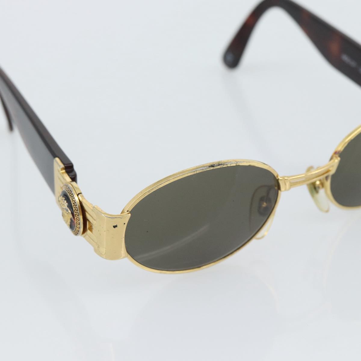 Gianni Versace Medusa Sunglasses Plastic Brown Gold Tone Auth BA14748