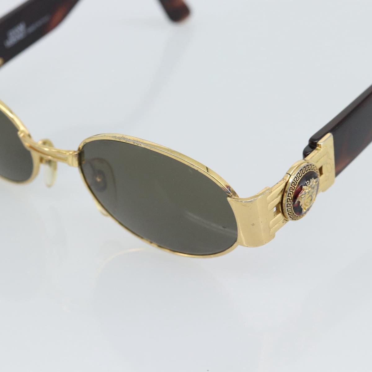 Gianni Versace Medusa Sunglasses Plastic Brown Gold Tone Auth BA14748