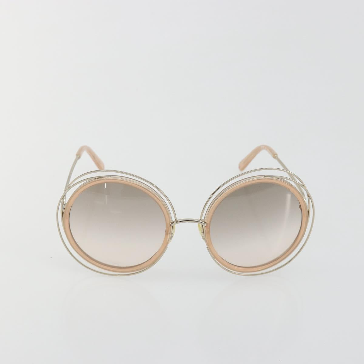 Chloe Sunglasses Metal Beige Gold Tone Auth BA14749M