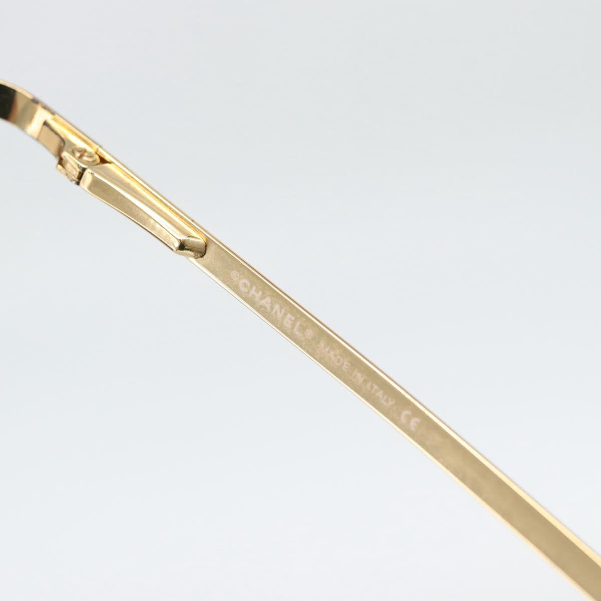 CHANEL Sunglasses Metal Gold Tone CC Auth BA14750M