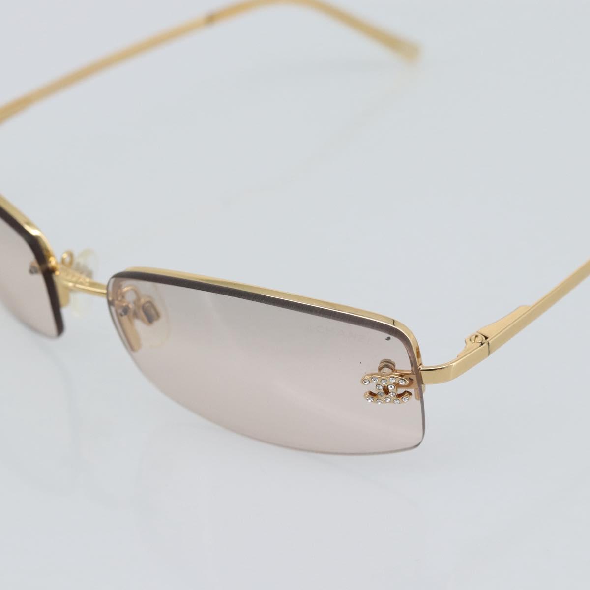 CHANEL Sunglasses Metal Gold Tone CC Auth BA14750M