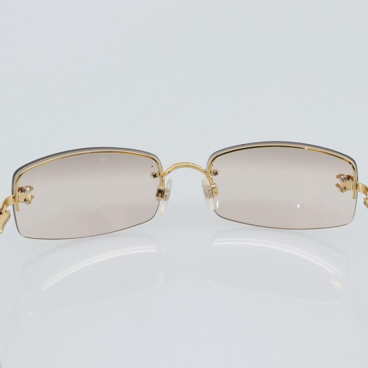 CHANEL Sunglasses Metal Gold Tone CC Auth BA14750M