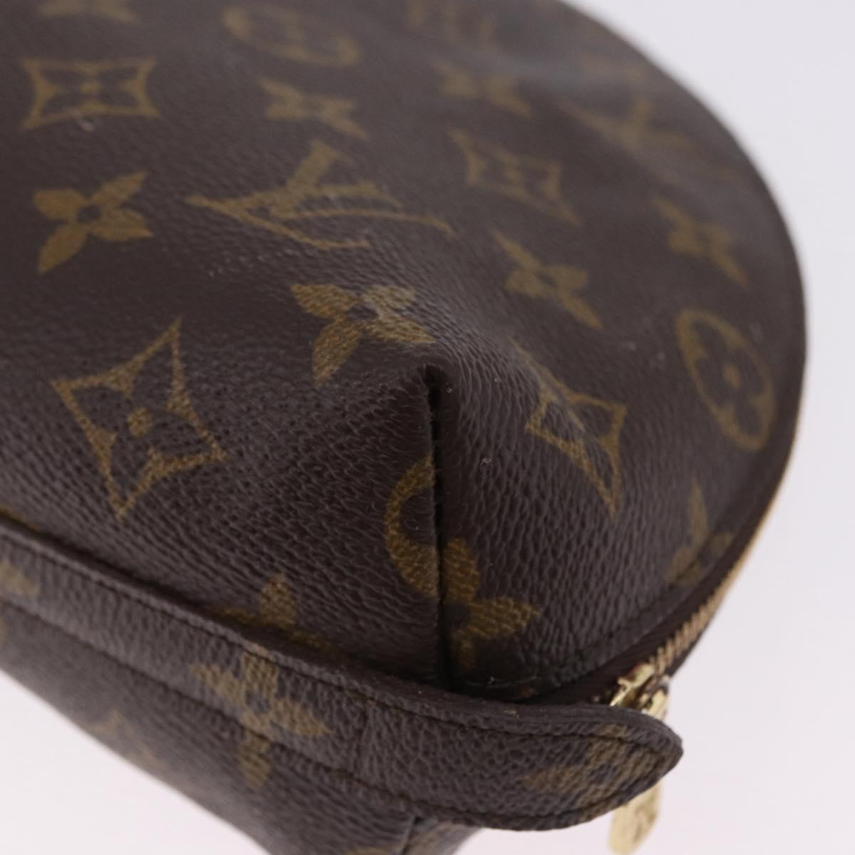 LOUIS VUITTON Monogram Trousse Demi Ronde Cosmetic Pouch M47520 LV Auth BA14754