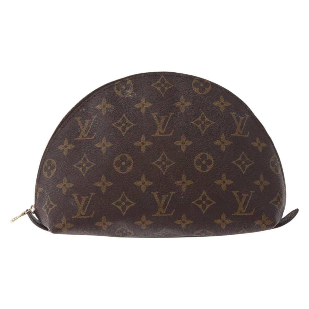 LOUIS VUITTON Monogram Trousse Demi Ronde Cosmetic Pouch M47520 LV Auth BA14754