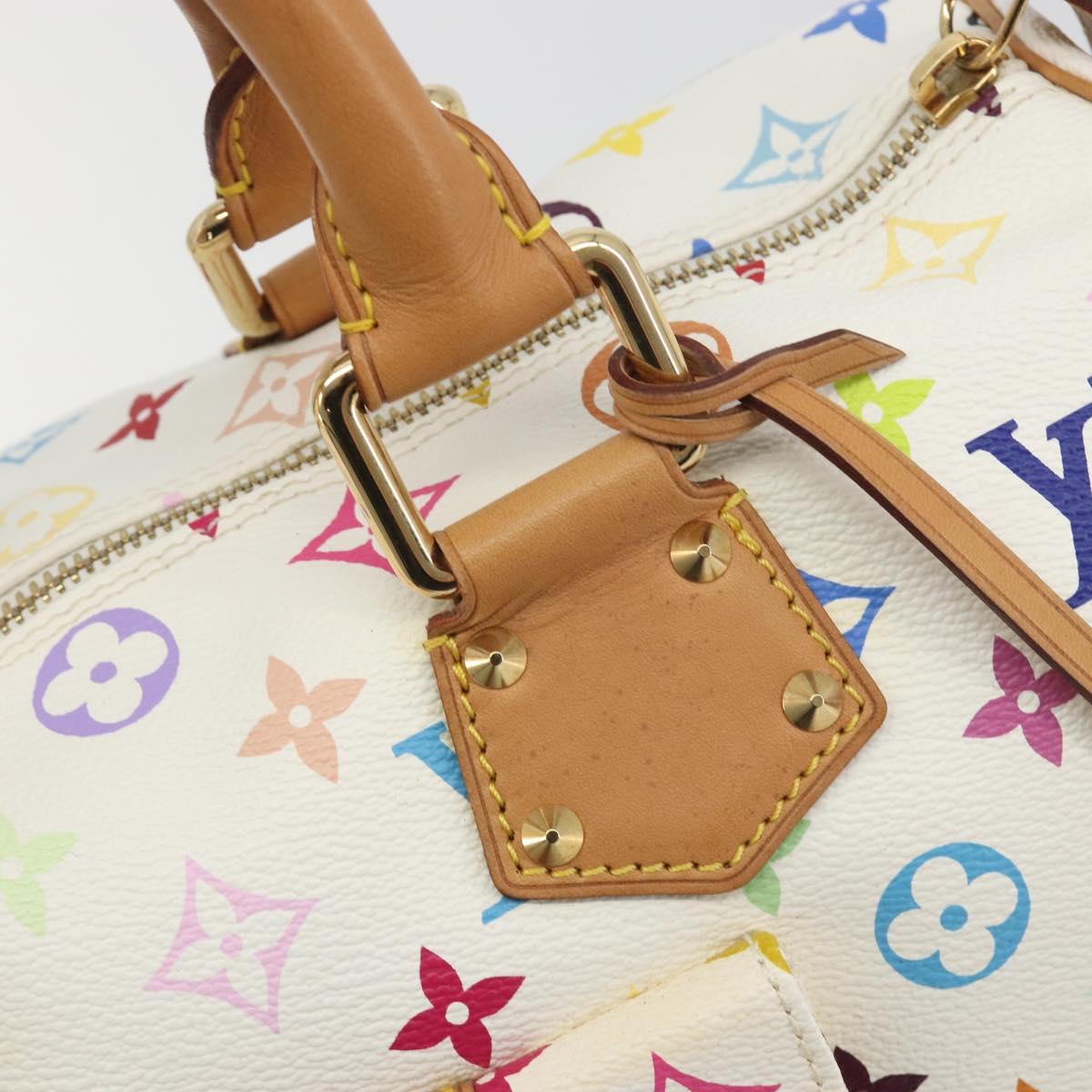 LOUIS VUITTON Monogram Multicolor Speedy 30 Hand Bag White M92643 LV Auth BA14767V