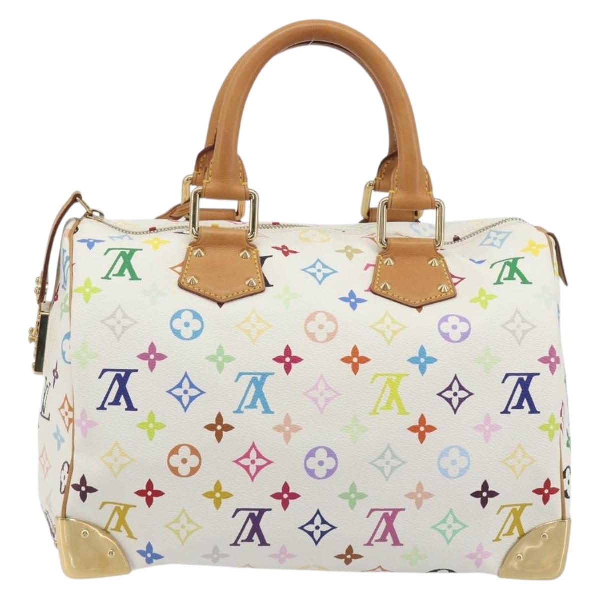 LOUIS VUITTON Monogram Multicolor Speedy 30 Hand Bag White M92643 LV Auth BA14767V