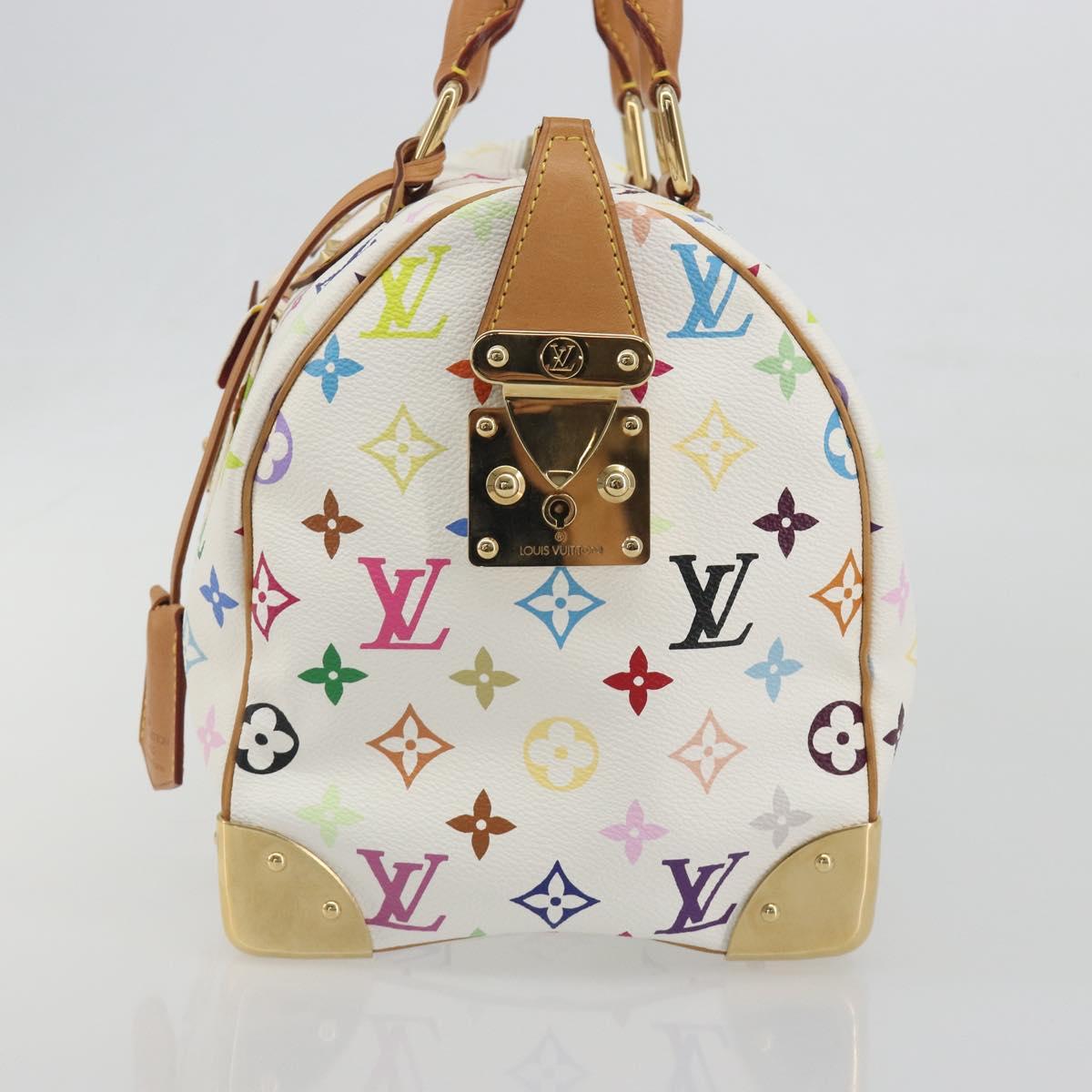 LOUIS VUITTON Monogram Multicolor Speedy 30 Hand Bag White M92643 LV Auth BA14767V