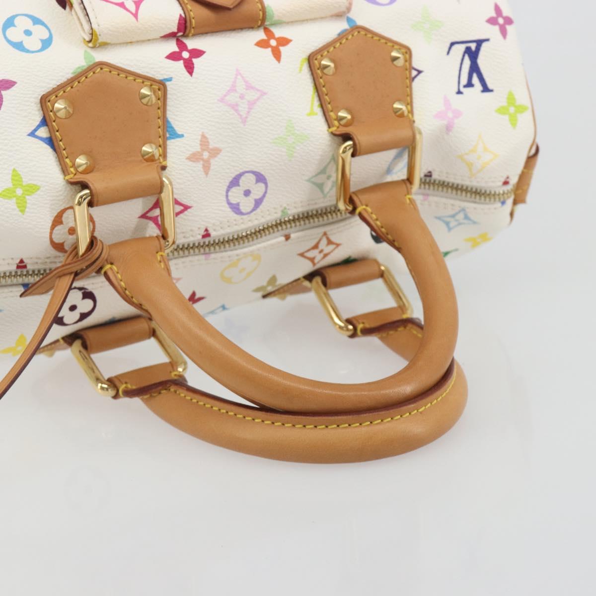 LOUIS VUITTON Monogram Multicolor Speedy 30 Hand Bag White M92643 LV Auth BA14767V