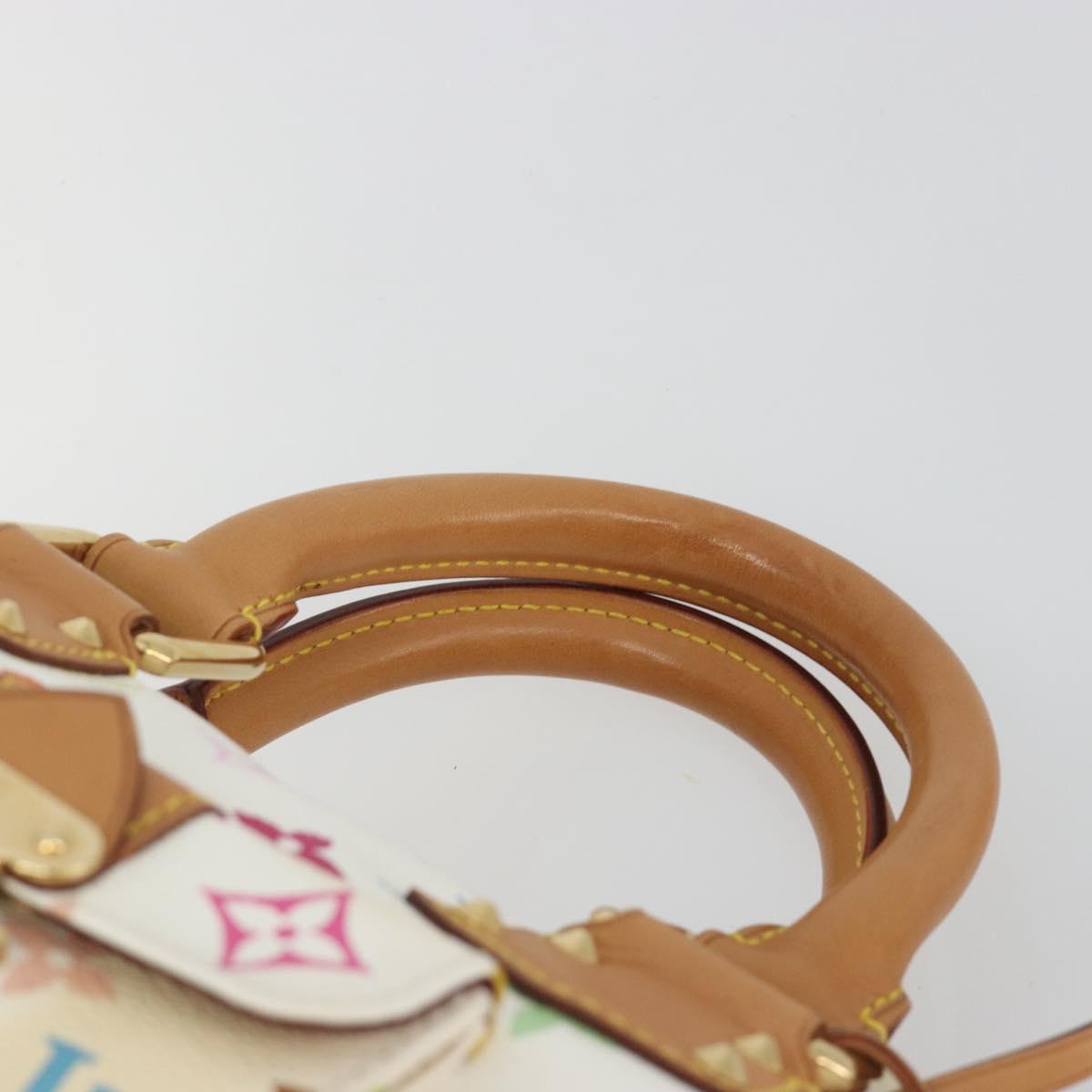 LOUIS VUITTON Monogram Multicolor Speedy 30 Hand Bag White M92643 LV Auth BA14767V