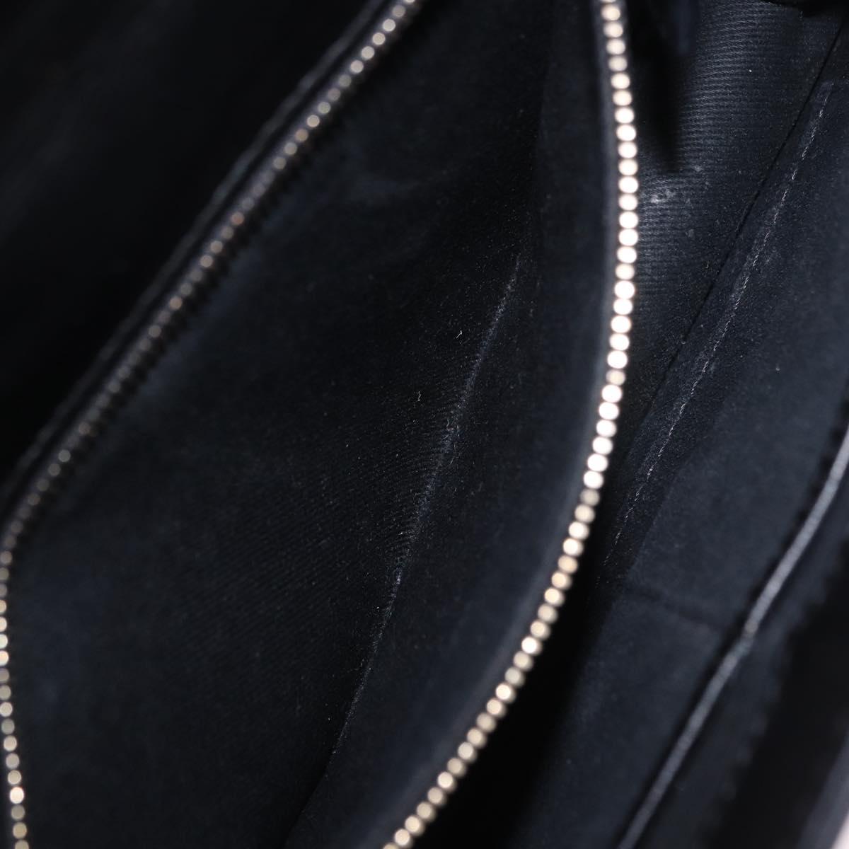 VALENTINO Studs Chain Shoulder Bag Leather Black Gold Tone Auth BA14768A