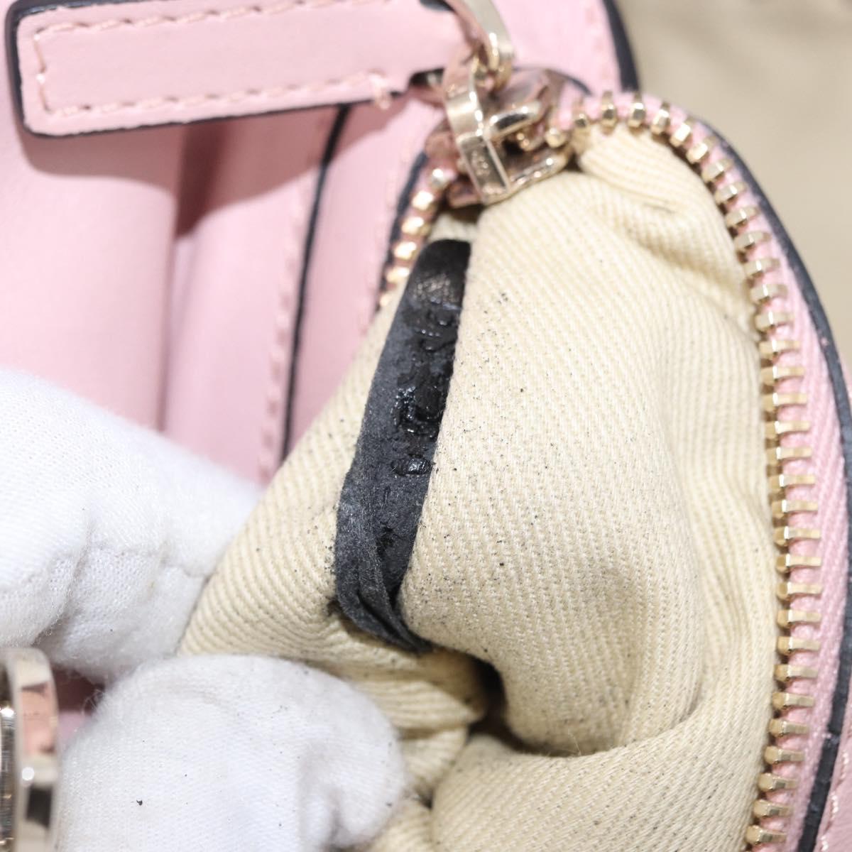 VALENTINO Studs Tote Bag Leather 2way Pink Gold Tone Auth BA14769