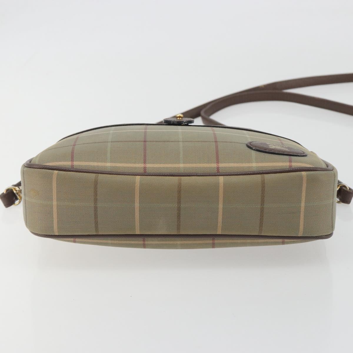 Burberrys Nova Check Shoulder Bag Canvas Beige Gold Tone Auth BA14774