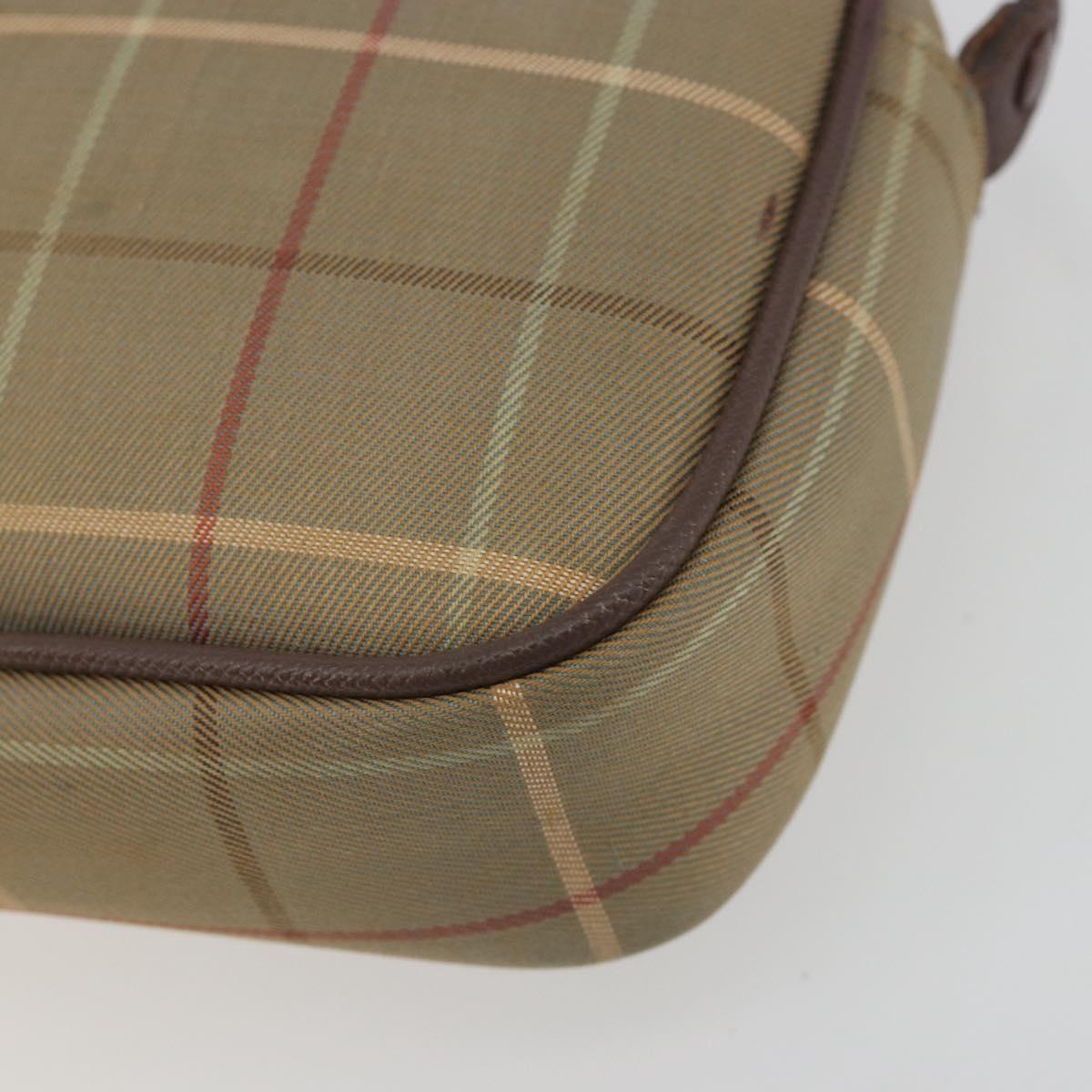 Burberrys Nova Check Shoulder Bag Canvas Beige Gold Tone Auth BA14775