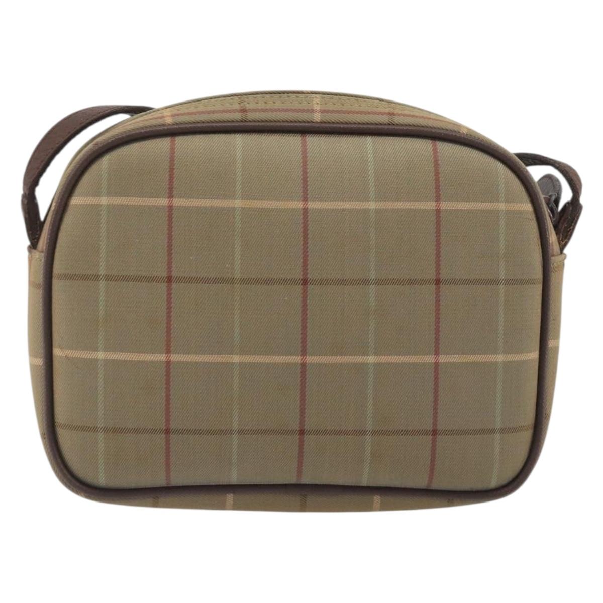 Burberrys Nova Check Shoulder Bag Canvas Beige Gold Tone Auth BA14775
