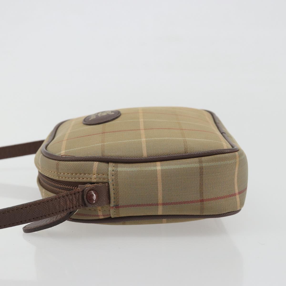 Burberrys Nova Check Shoulder Bag Canvas Beige Gold Tone Auth BA14775