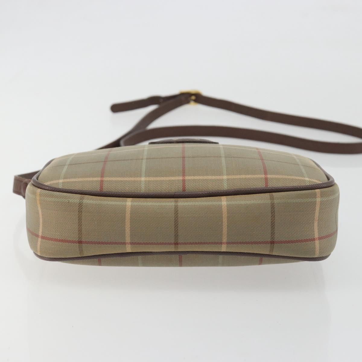 Burberrys Nova Check Shoulder Bag Canvas Beige Gold Tone Auth BA14775