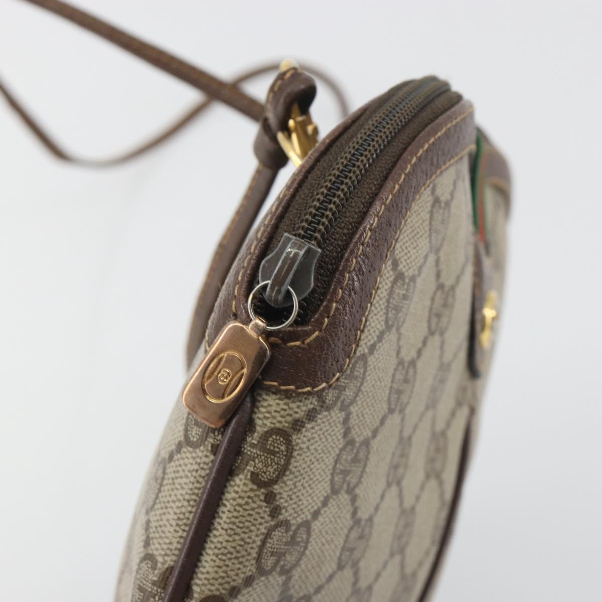 GUCCI GG Supreme Web Sherry Line Shoulder Bag PVC Beige 904 02 047 Auth BA14776