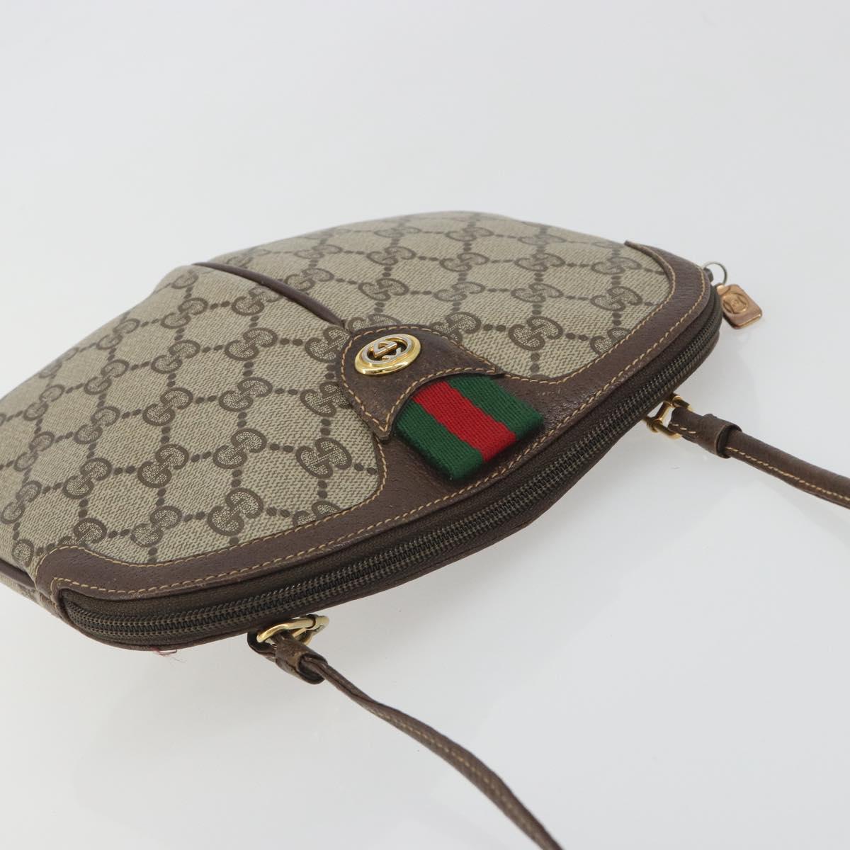 GUCCI GG Supreme Web Sherry Line Shoulder Bag PVC Beige 904 02 047 Auth BA14776
