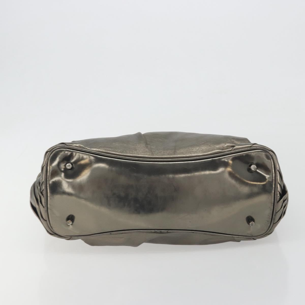 BURBERRY Hand Bag Leather Gold Auth BA14780