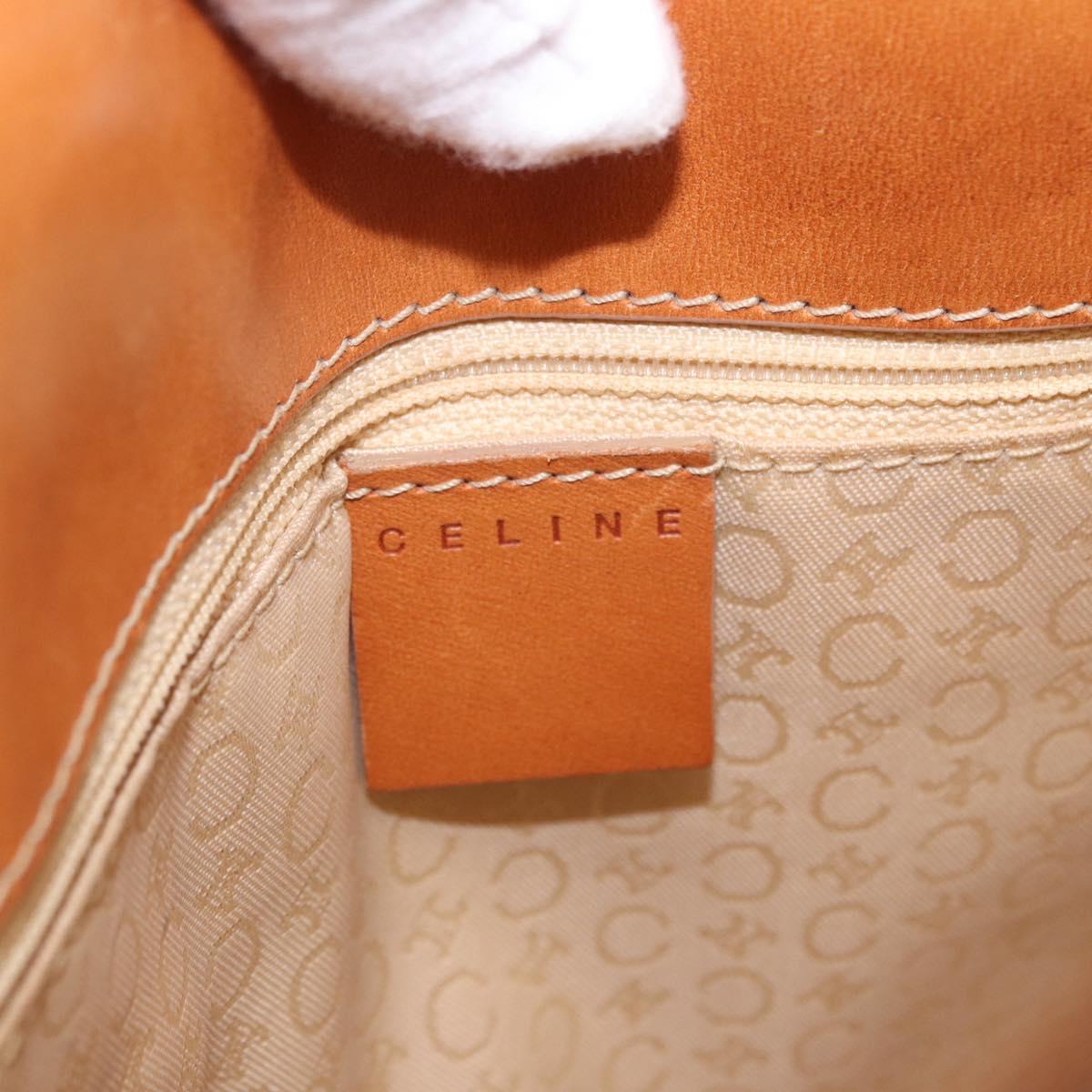 CELINE Macadam Hand Bag PVC Leather White Auth BA14782