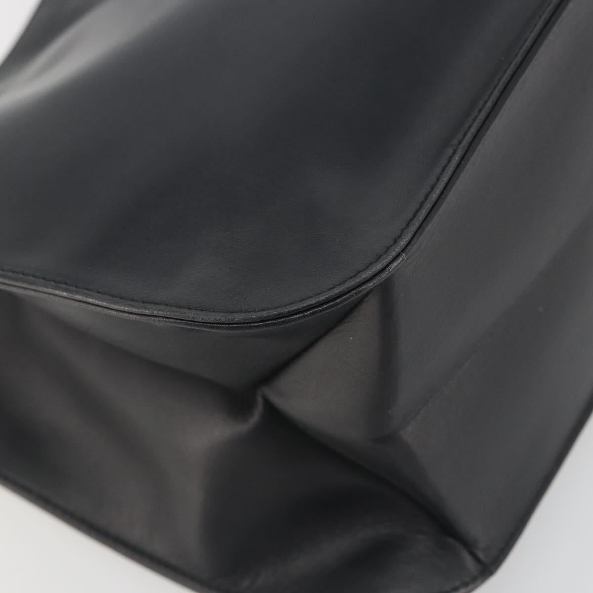 GUCCI Shoulder Bag Leather Black Silver 001 3167 Auth BA14783A
