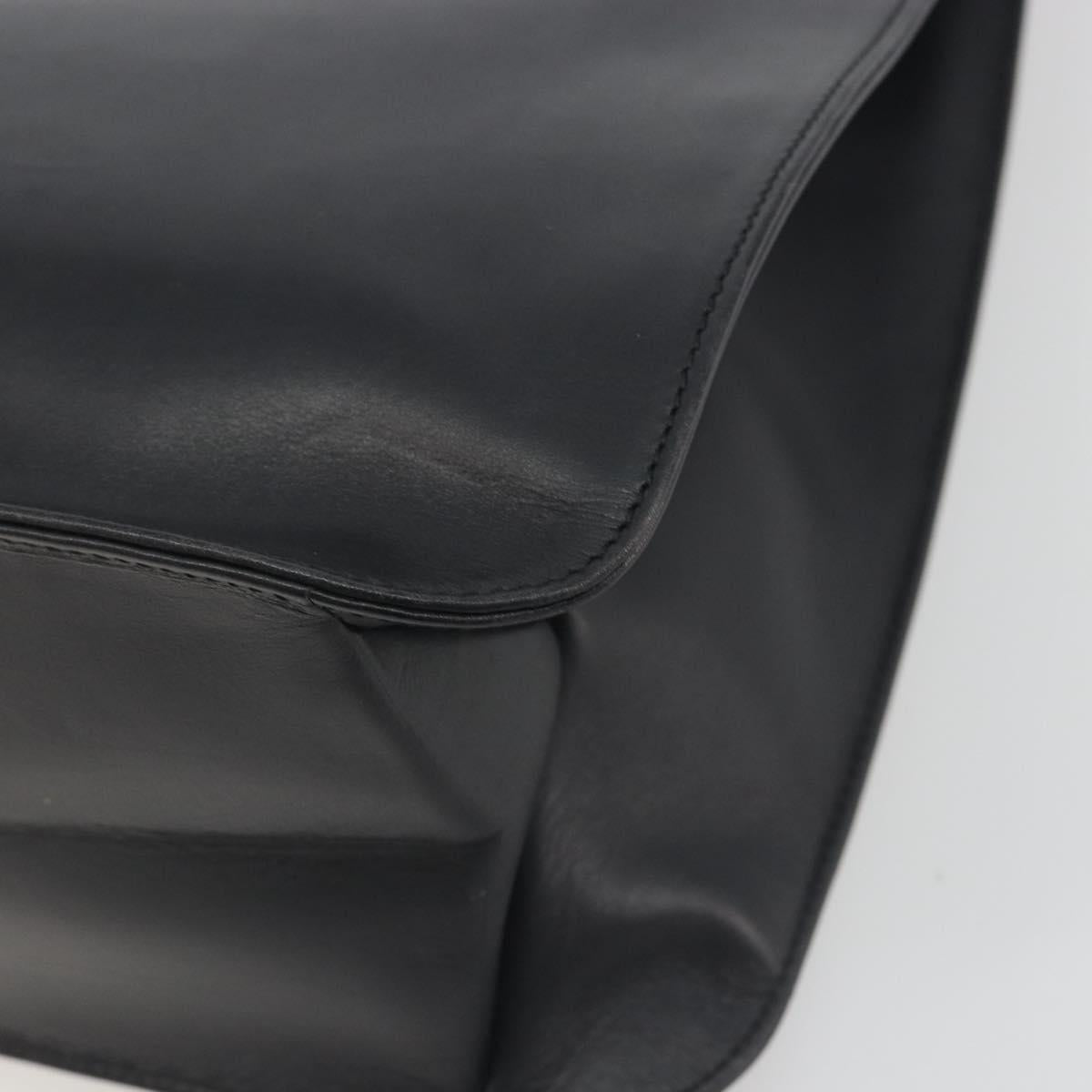 GUCCI Shoulder Bag Leather Black Silver 001 3167 Auth BA14783A