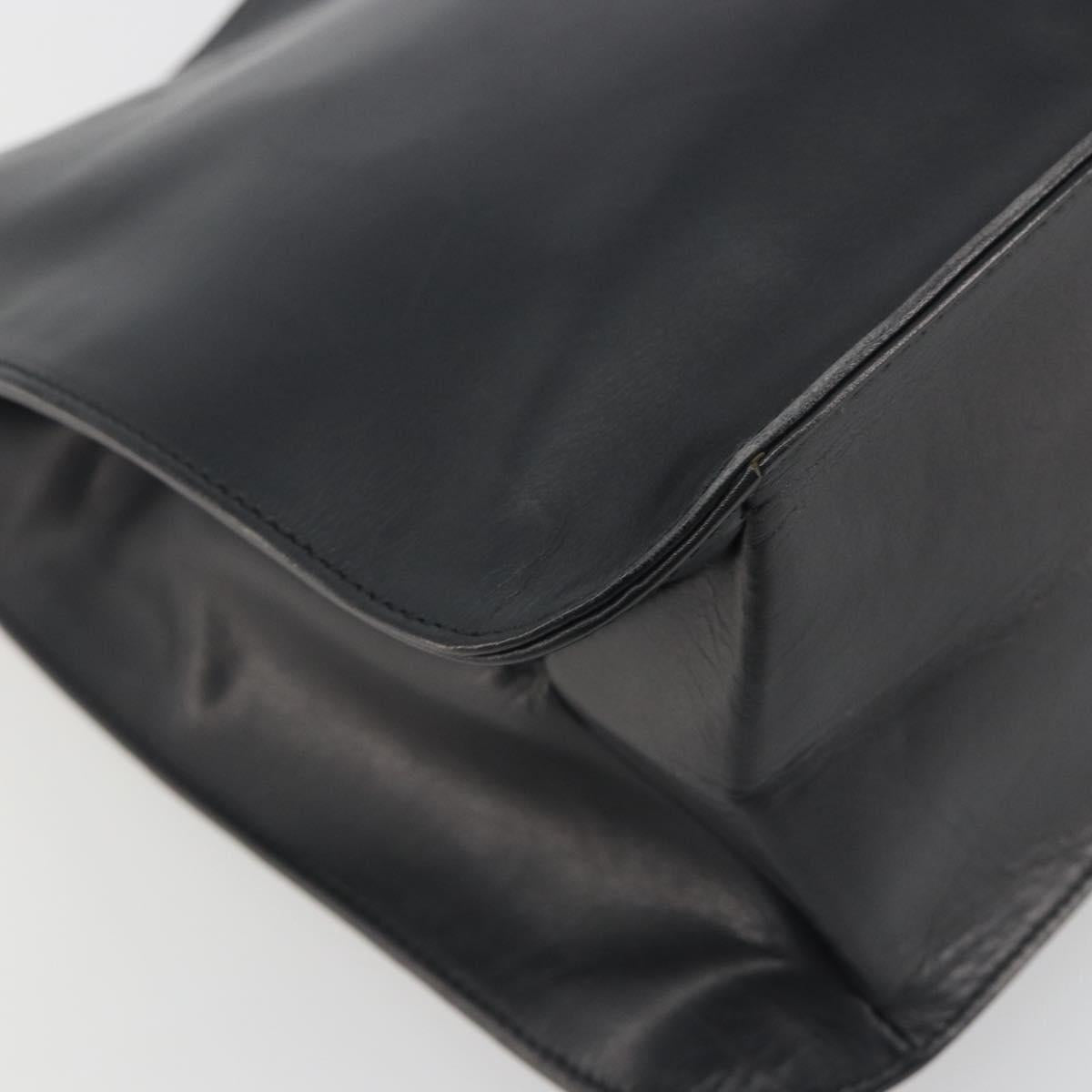 GUCCI Shoulder Bag Leather Black Silver 001 3167 Auth BA14783A