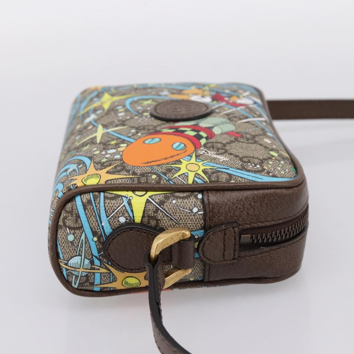 GUCCI GG Supreme Disney Donald Shoulder Bag PVC Beige 648124 Auth BA14784SAM
