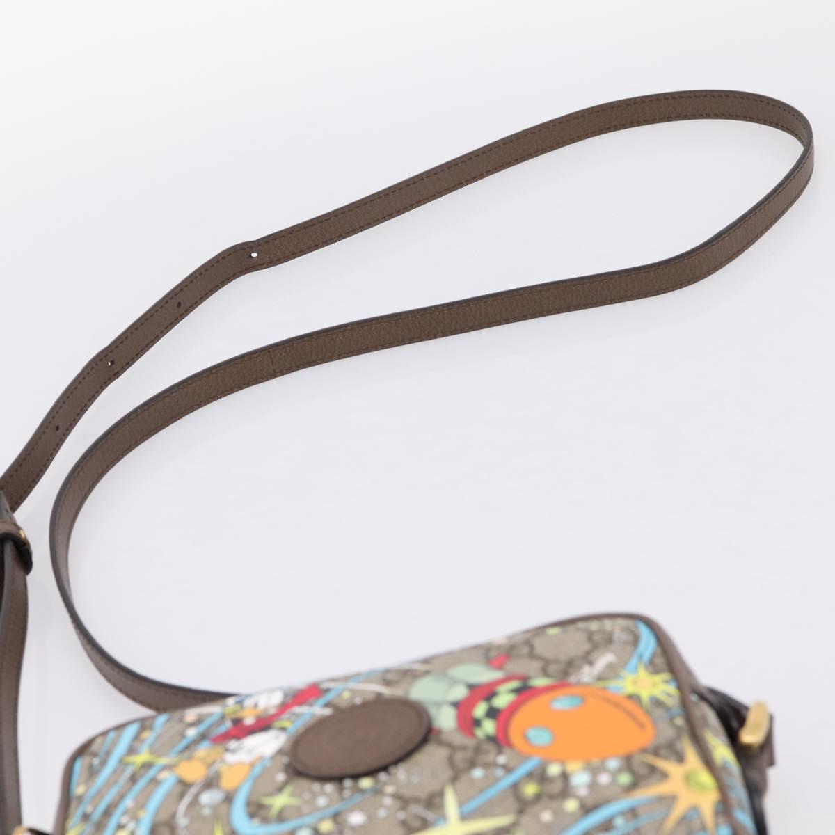 GUCCI GG Supreme Disney Donald Shoulder Bag PVC Beige 648124 Auth BA14784SAM