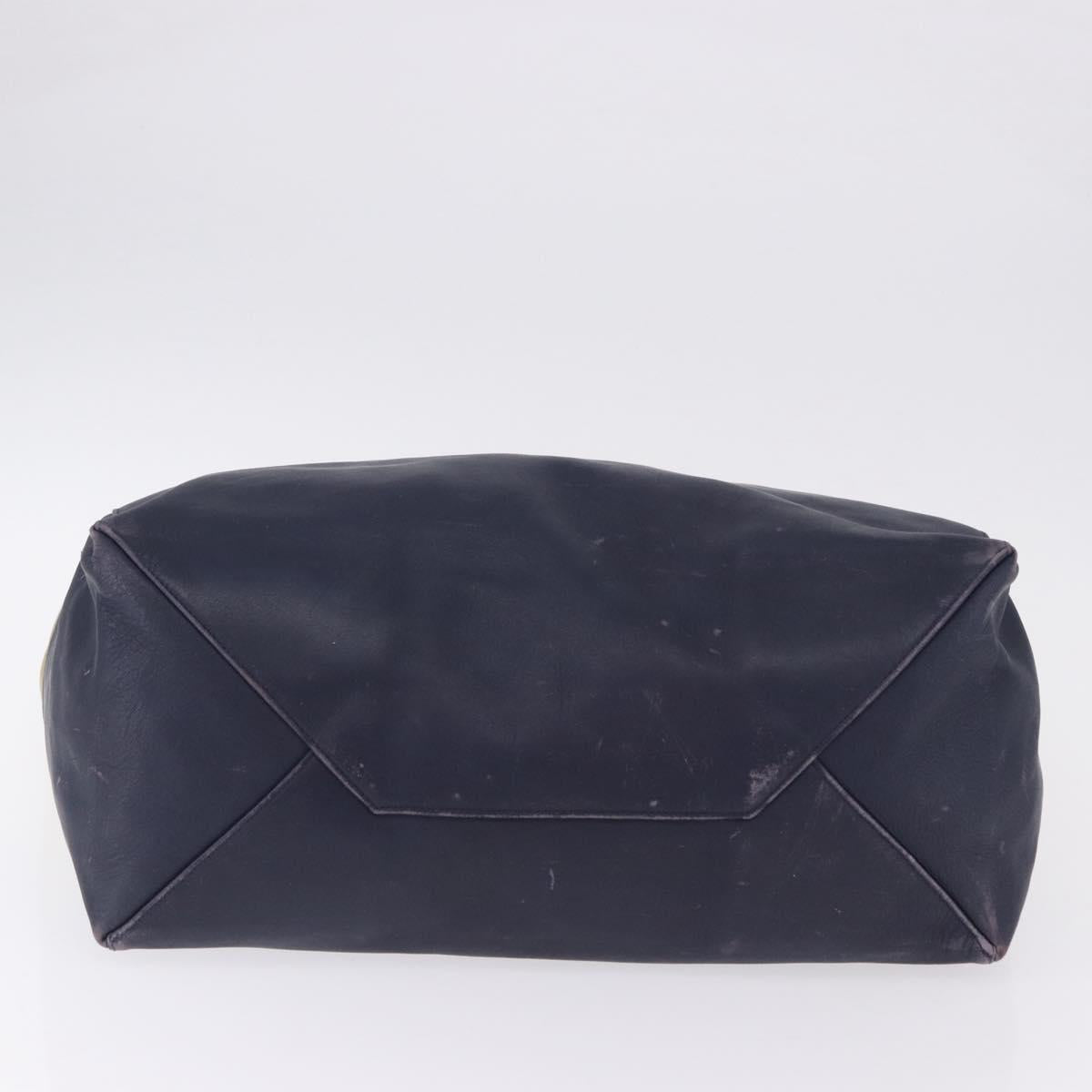 CELINE Horizontal Cabas Tote Bag Leather Khaki Navy Auth BA14793
