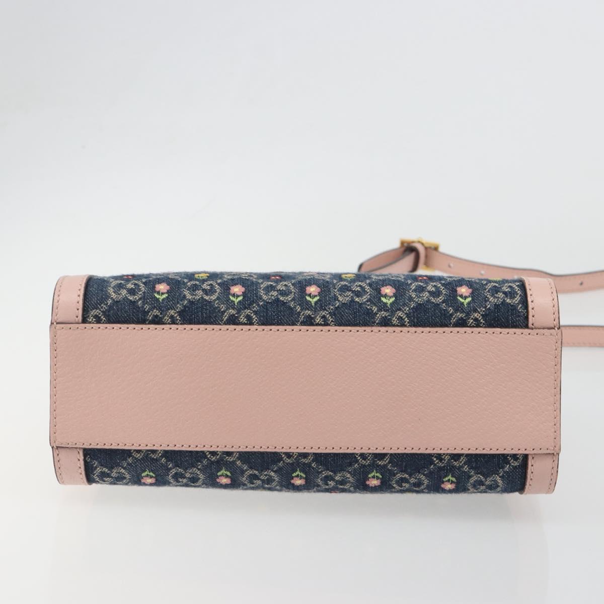GUCCI GG Marmont Ofidia Hand Bag Denim 2way Blue 547551 Auth BA14795M