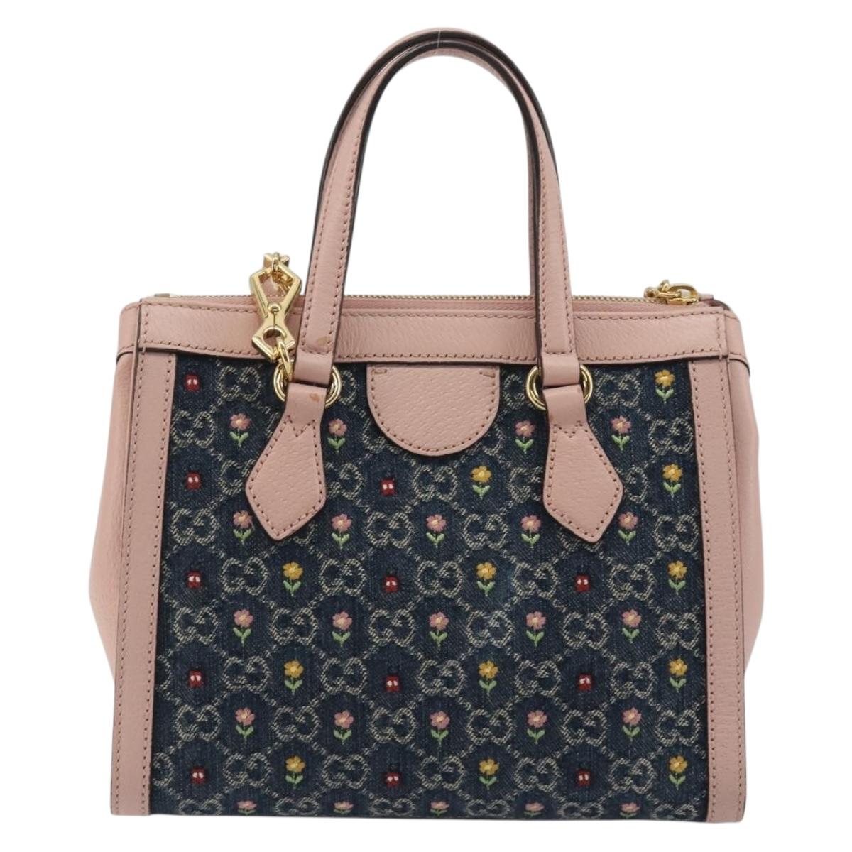 GUCCI GG Marmont Ofidia Hand Bag Denim 2way Blue 547551 Auth BA14795M