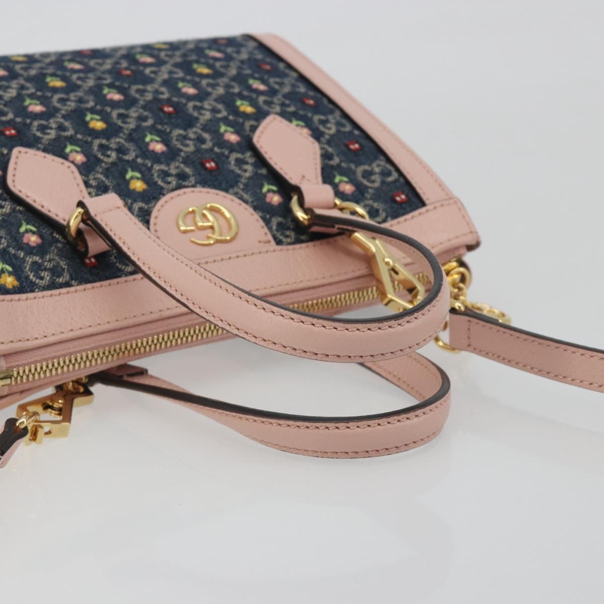 GUCCI GG Marmont Ofidia Hand Bag Denim 2way Blue 547551 Auth BA14795M