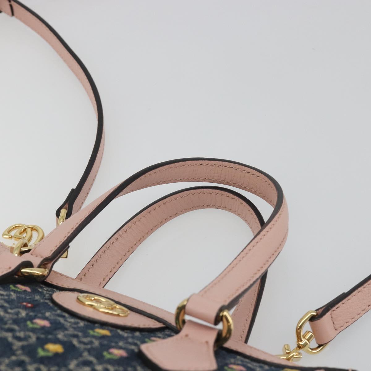 GUCCI GG Marmont Ofidia Hand Bag Denim 2way Blue 547551 Auth BA14795M