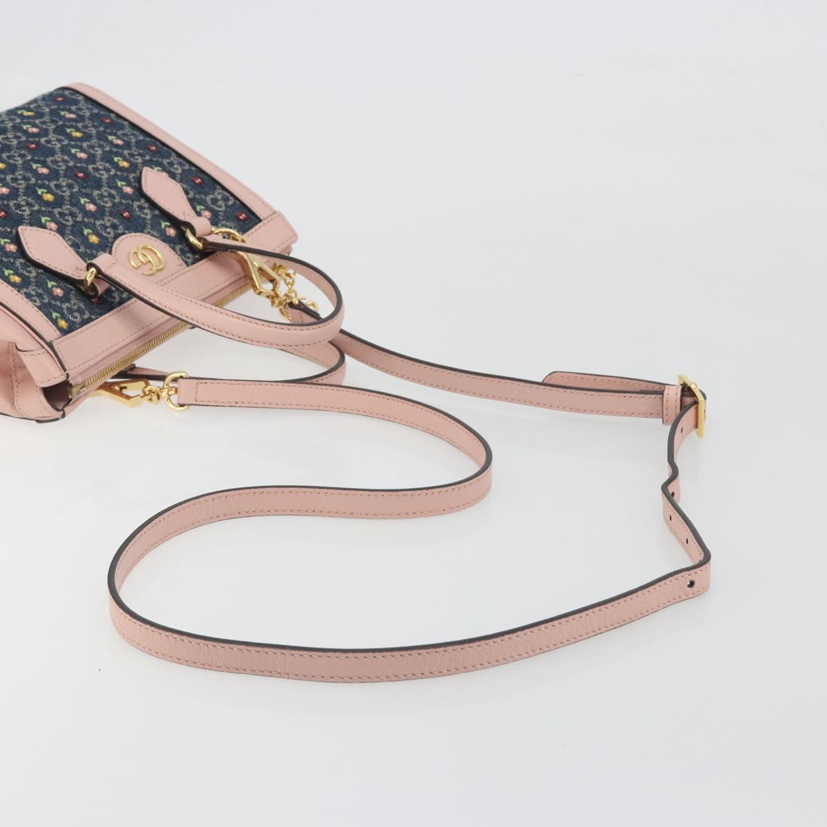 GUCCI GG Marmont Ofidia Hand Bag Denim 2way Blue 547551 Auth BA14795M