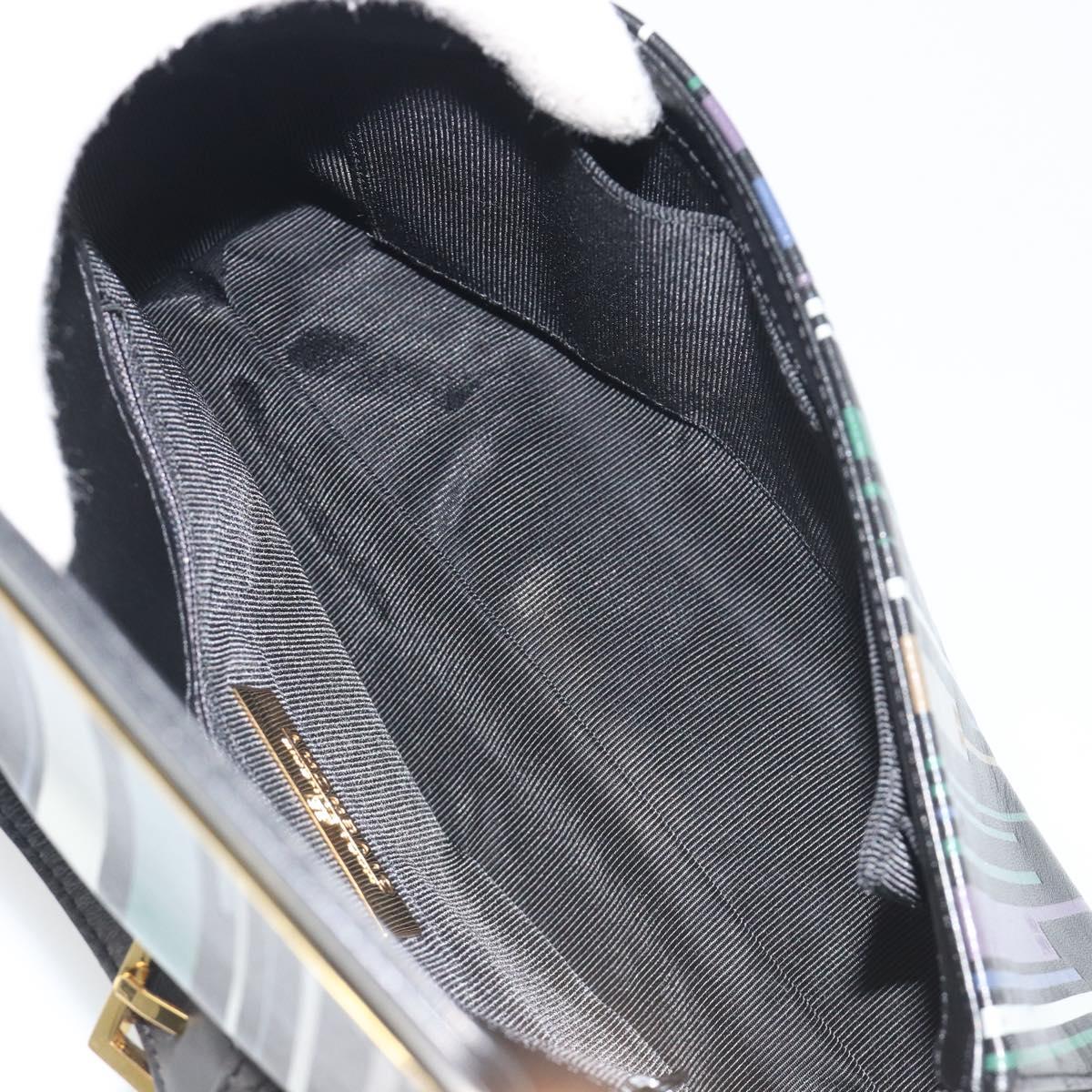 GIVENCHY Shoulder Bag Leather Black Gold Tone Auth BA14796A