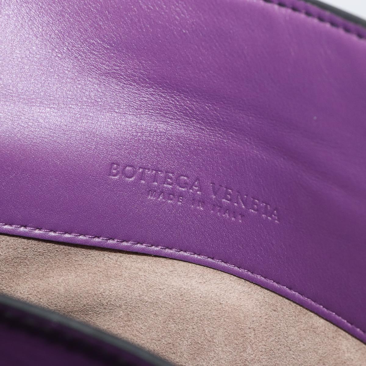BOTTEGA VENETA INTRECCIATO Hand Bag Leather 2way Purple Gold Tone Auth BA14797V
