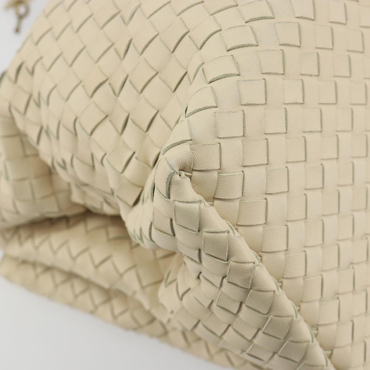 BOTTEGA VENETA INTRECCIATO Tote Bag Leather Ivory Gold Tone 171265 Auth BA14798V