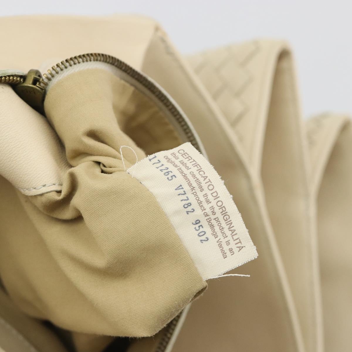 BOTTEGA VENETA INTRECCIATO Tote Bag Leather Ivory Gold Tone 171265 Auth BA14798V