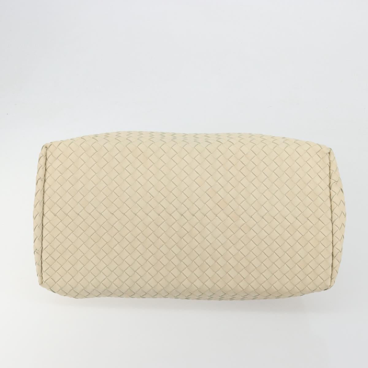 BOTTEGA VENETA INTRECCIATO Tote Bag Leather Ivory Gold Tone 171265 Auth BA14798V