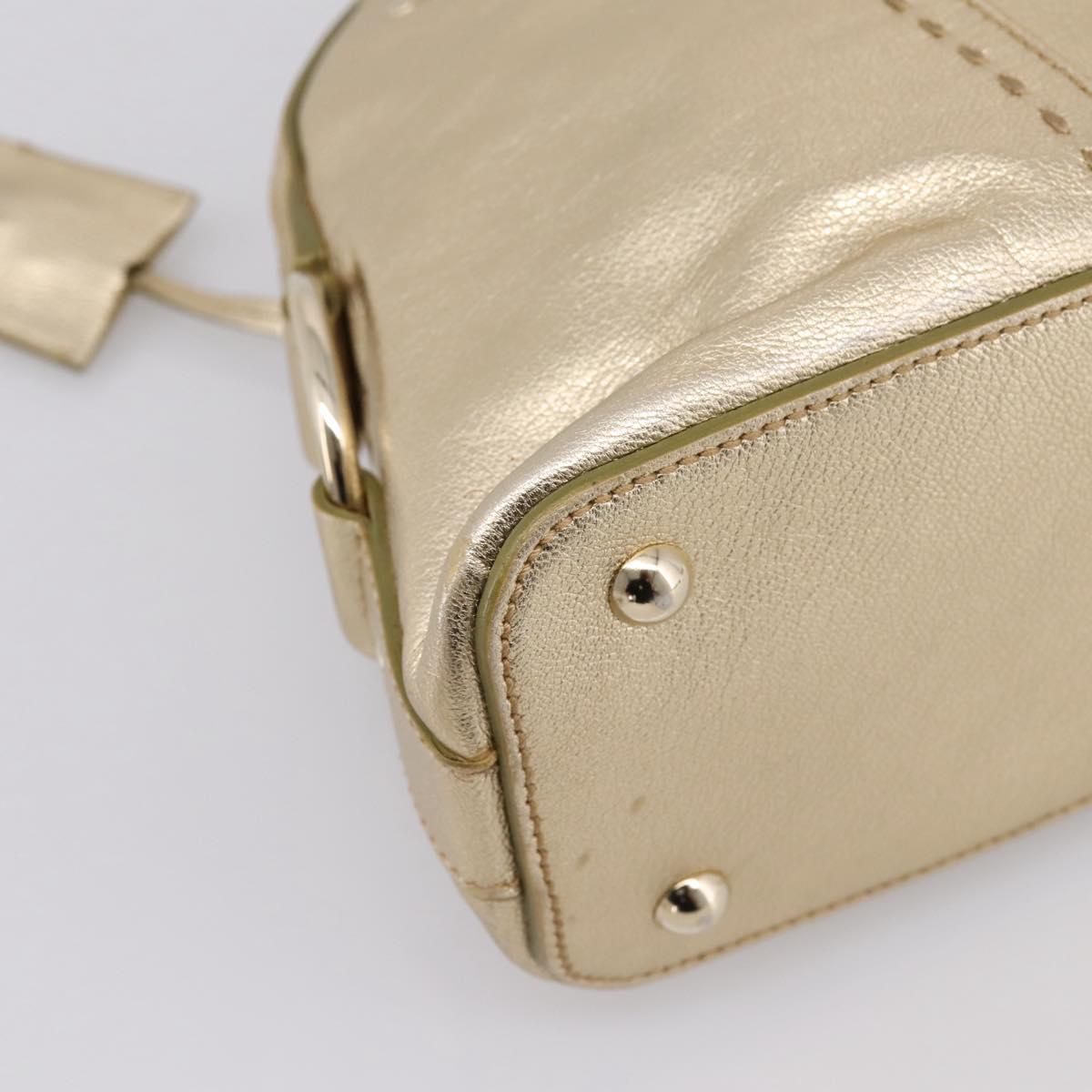 SAINT LAURENT Muse Hand Bag Leather Gold 160950 Auth BA14800V
