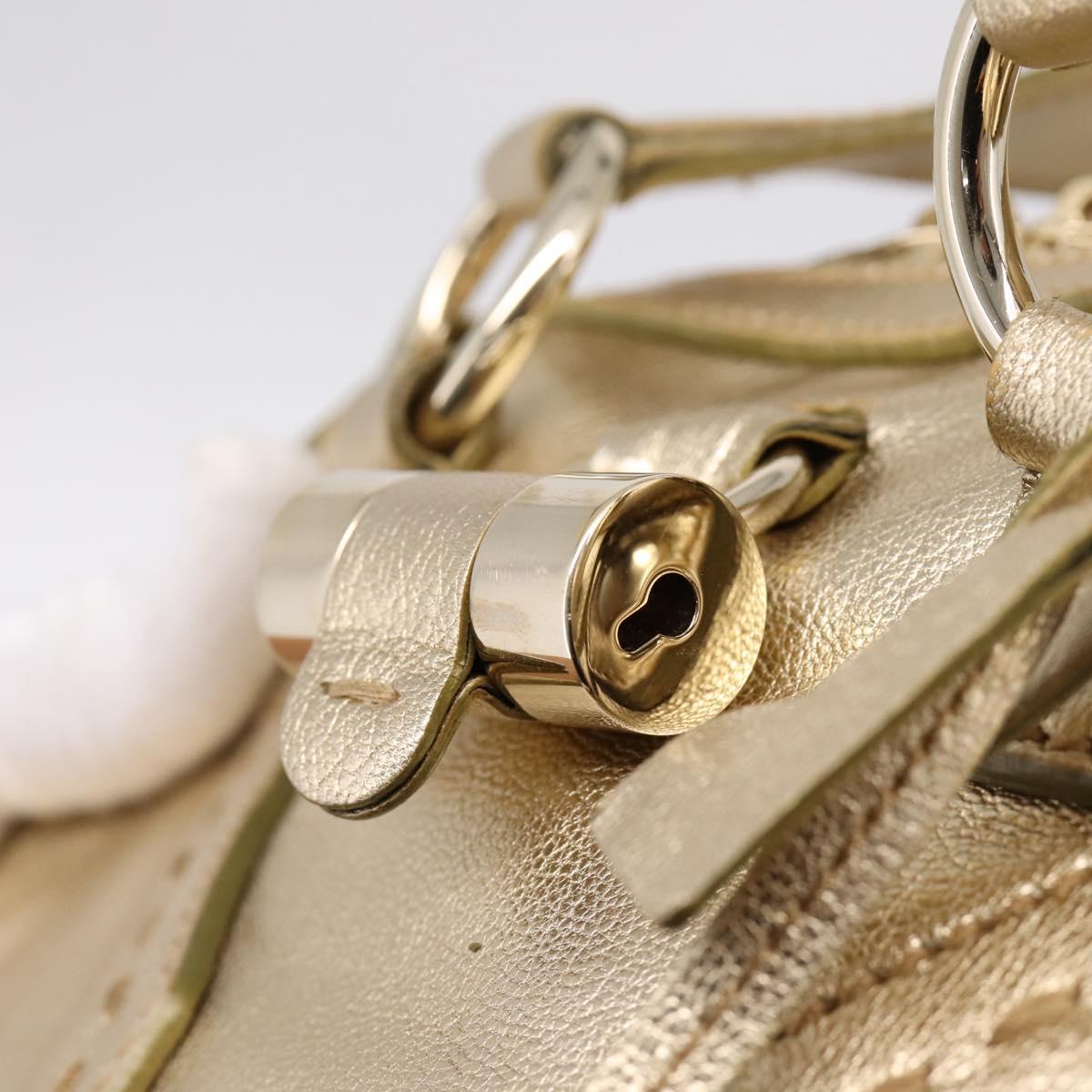 SAINT LAURENT Muse Hand Bag Leather Gold 160950 Auth BA14800V