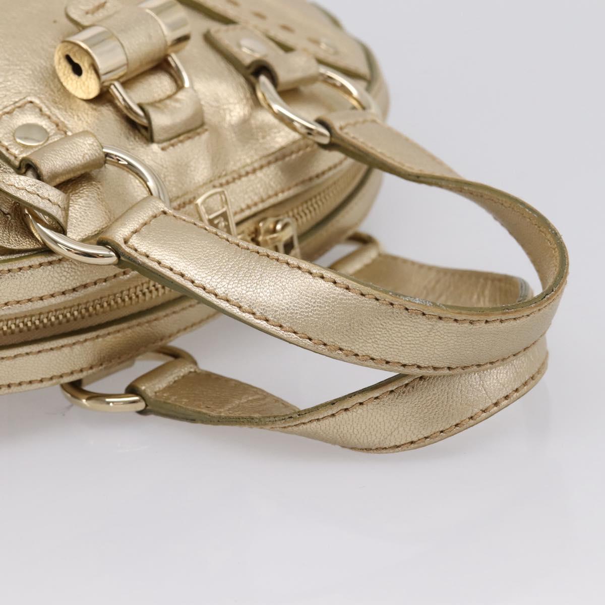 SAINT LAURENT Muse Hand Bag Leather Gold 160950 Auth BA14800V