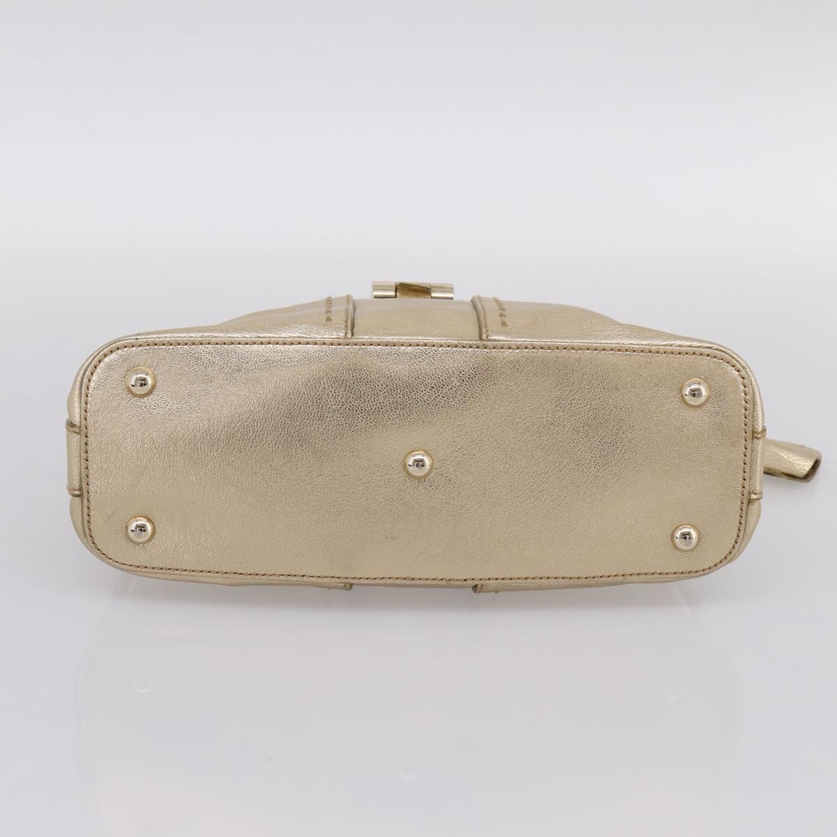 SAINT LAURENT Muse Hand Bag Leather Gold 160950 Auth BA14800V