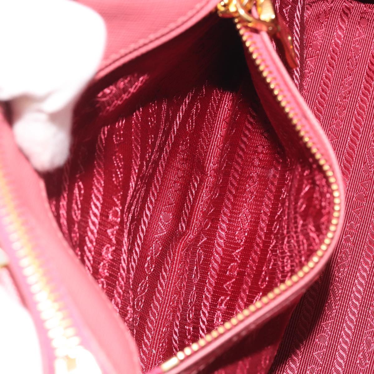 PRADA Hand Bag Saffiano 2way Pink Gold Tone Auth BA14801M