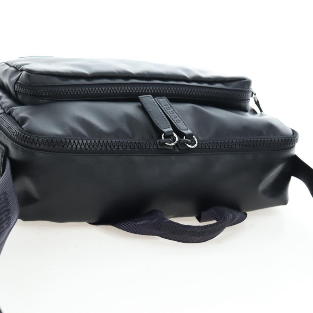 GUCCI GG Crystal Shoulder Bag PVC Leather Black Silver 782764 Auth BA14802V
