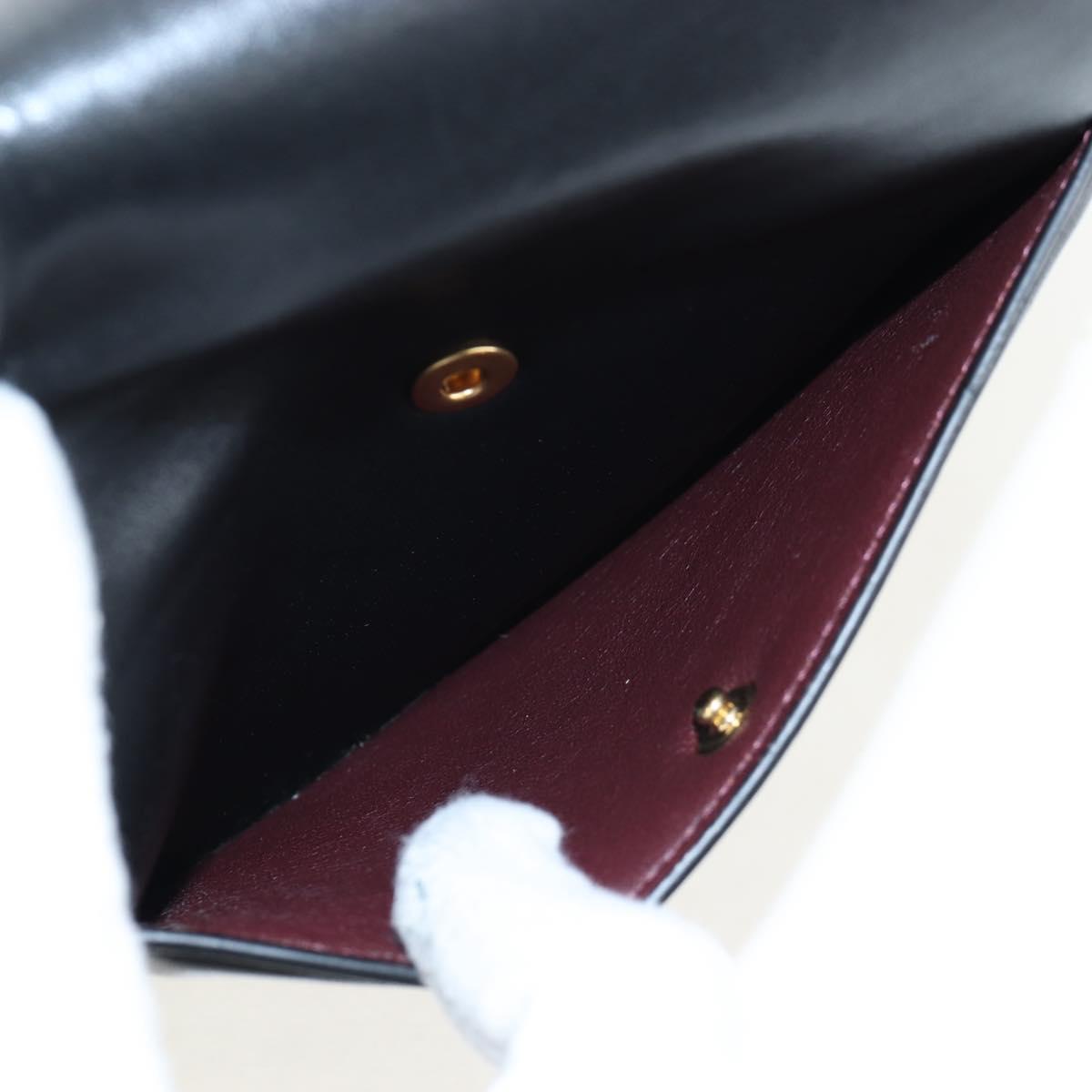 CELINE Chain Shoulder Bag Leather Black Gold Tone Auth BA14803V