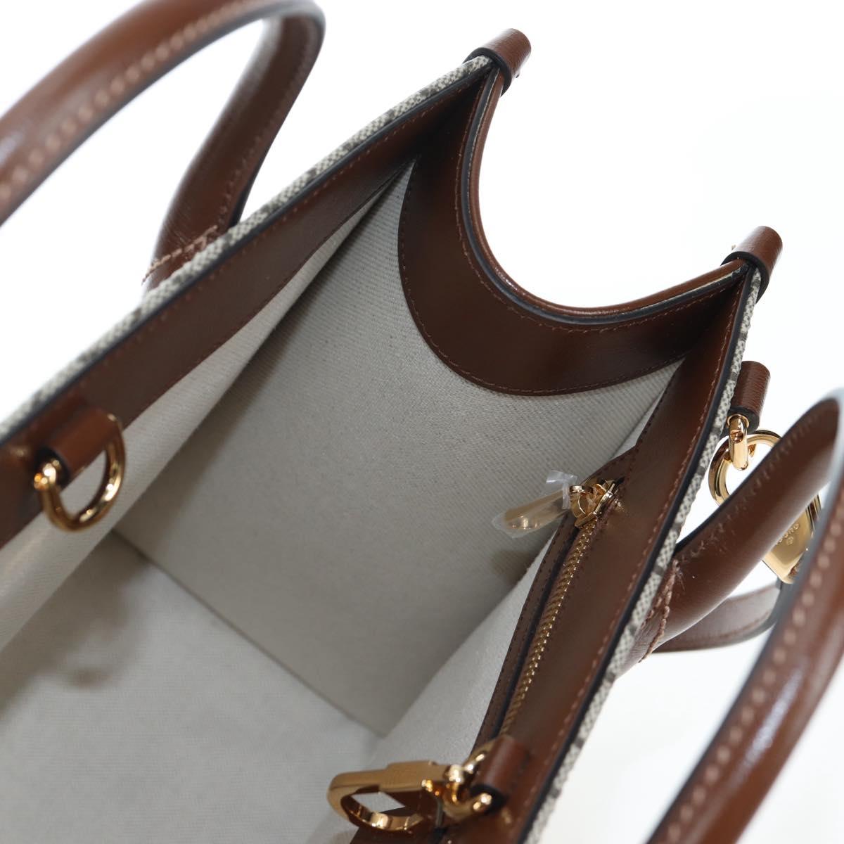 GUCCI GG Supreme Tote Bag PVC Leather 2way Beige Gold Tone 659983 Auth BA14805V