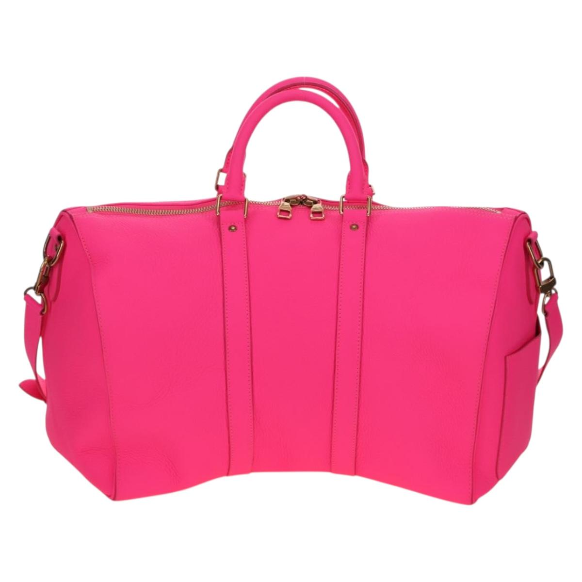LOUIS VUITTON Keepall Bandouliere 50 Taurillon Fuchsia M56925 Auth BA14808SM