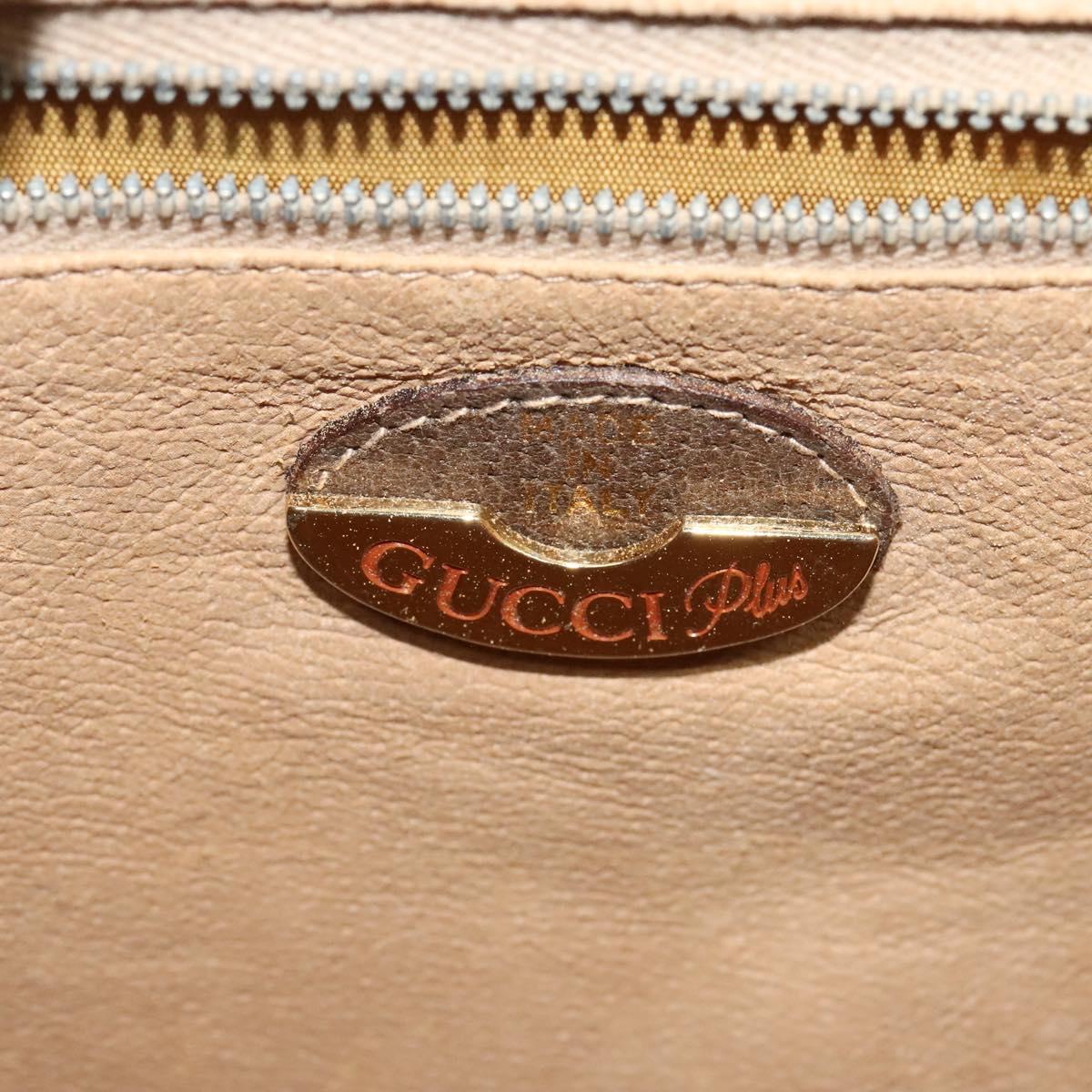 GUCCI GG Supreme Shoulder Bag PVC Beige Gold Auth BA1481
